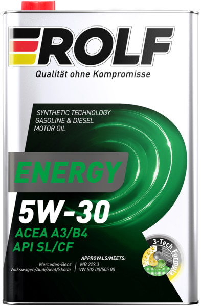ROLF Energy 5W-30 API SL/CF ACEA A3/B4 1л металл